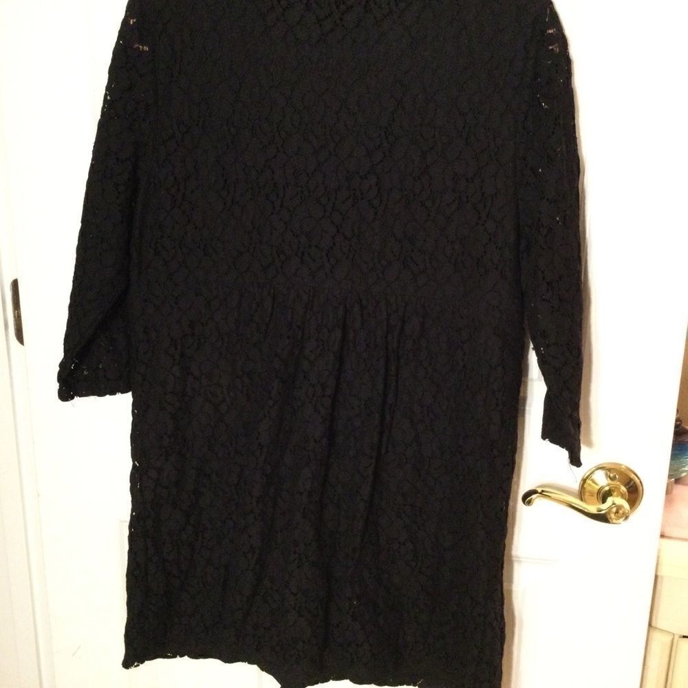 NWOT Style & Co. Line Black Lace Zippered Top Sz L - Picture 4 of 9